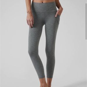 Athleta Salutation Stash Pocket Tight Yoga Legging Gray High Rise XS like new